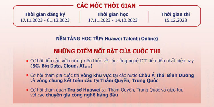 Huawei ICT Competition 2023-2024: Cơ hội học tập cho các sinh viên đam mê công nghệ