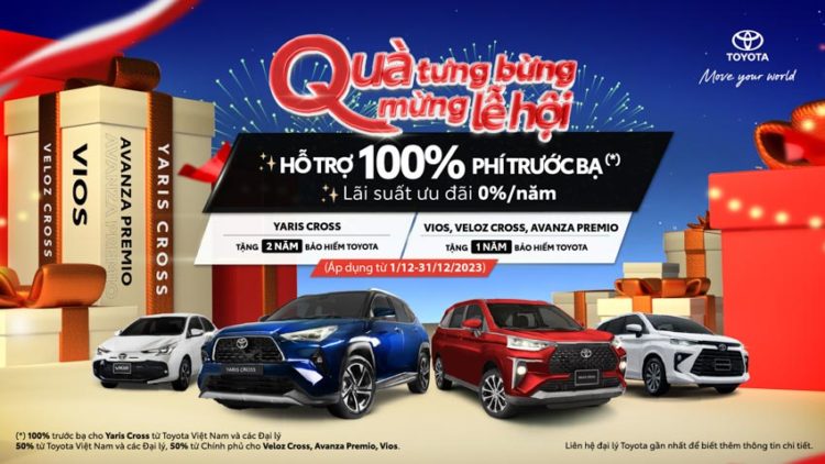Toyota tiếp tục đưa ra chương trình khuyến mãi đặc biệt cho tháng 12/2023