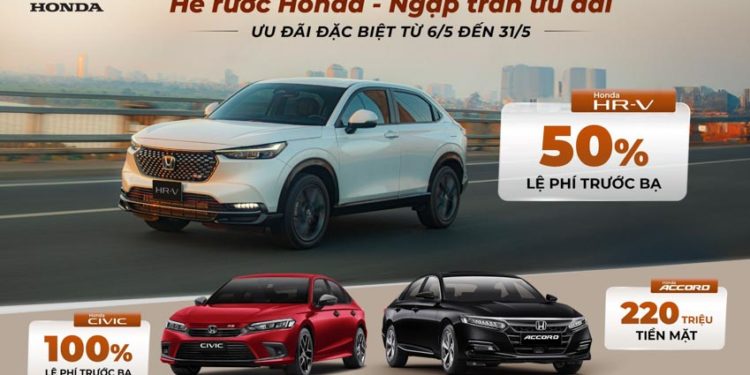 Chương trình khuyến mại tháng 5 năm 2024 cho các mẫu xe ô tô Honda