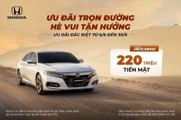 Chương trình khuyến mại xe ô tô Honda tháng 6 năm 2024