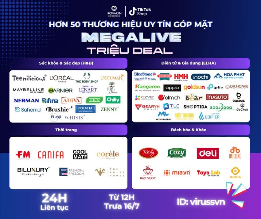 MegaLive Triệu Deal 24h: Trải nghiệm mua sắm độc đáo cùng ViruSs - 1