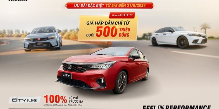 Honda City, CR-V, HR-V, BR-V, Accord giảm giá mạnh tháng 08/2024
