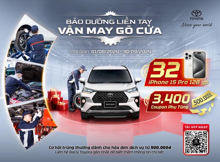 Bảo dưỡng xe Toyota, nhận ngay vận may!