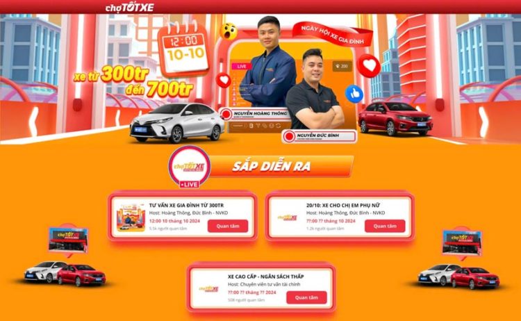 Livestream Xe Cũ: Chợ Tốt Xe tạo bước đột phá với 'Xe 5 Tốt'