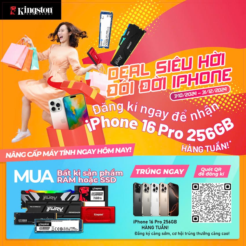 Cơ hội trúng iPhone 16 Pro từ Kingston Technology - 1