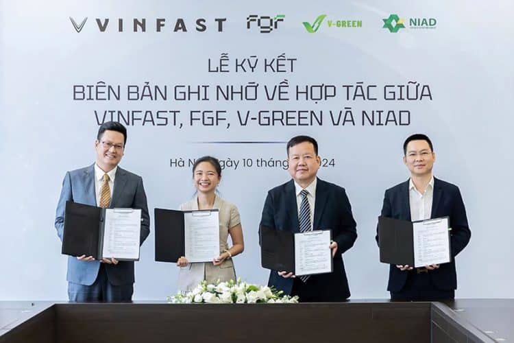 Công ty Ngân Lực ký hợp tác với VinFast, FGF và V-Green, thúc đẩy chuyển đổi xanh
