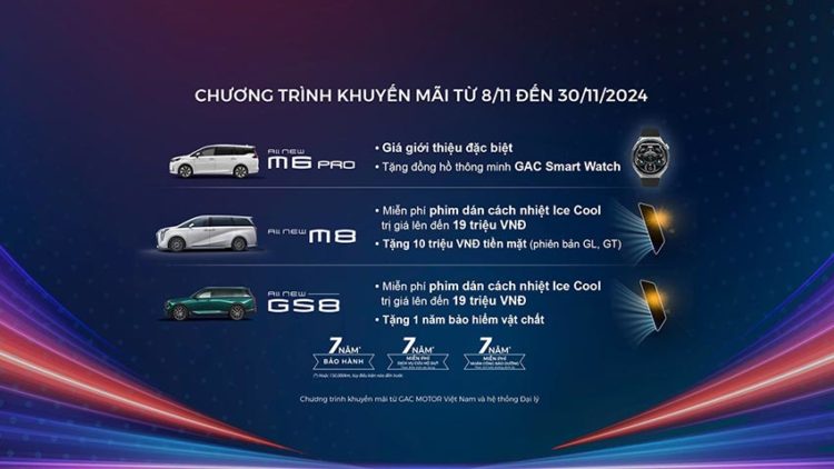 Hành trình đẳng cấp cùng GAC Motor: Nhận ưu đãi khủng, hậu mãi 7 năm