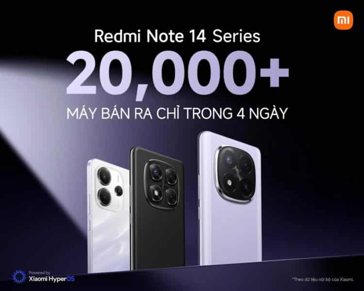 Redmi Note 14 Series thiết lập kỷ lục với 20.000 đơn hàng chỉ sau 4 ngày mở bán