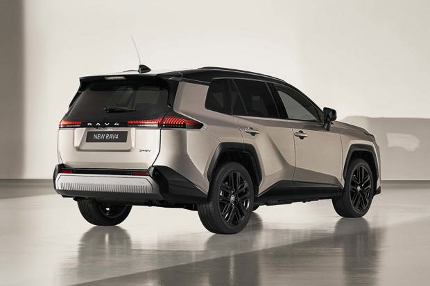 Toyota RAV4 2026 phiên bản GR Sport với thiết kế thể thao, đèn LED chữ C và màu sơn xanh đậm tại buổi ra mắt toàn cầu.