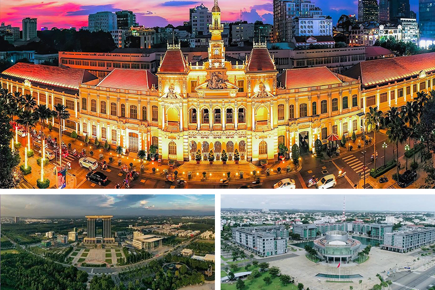 Ba trung tâm hành chính của TP.HCM được đặt tại Quận 1, Bình Dương và Bà Rịa