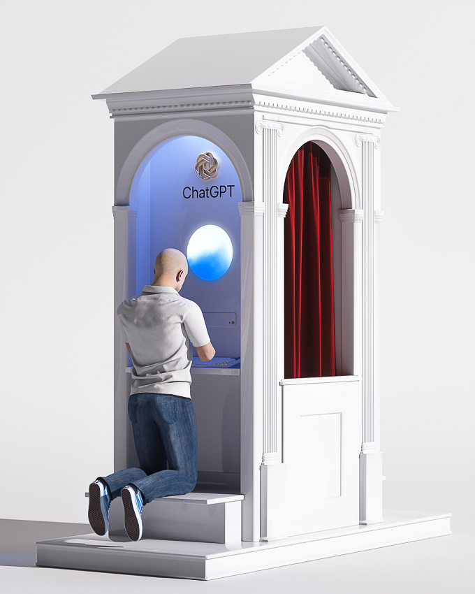 Tác phẩm 3D của nghệ sĩ Micc phản ánh chủ nghĩa tiêu dùng và sự cô lập trong thế giới hiện đại.