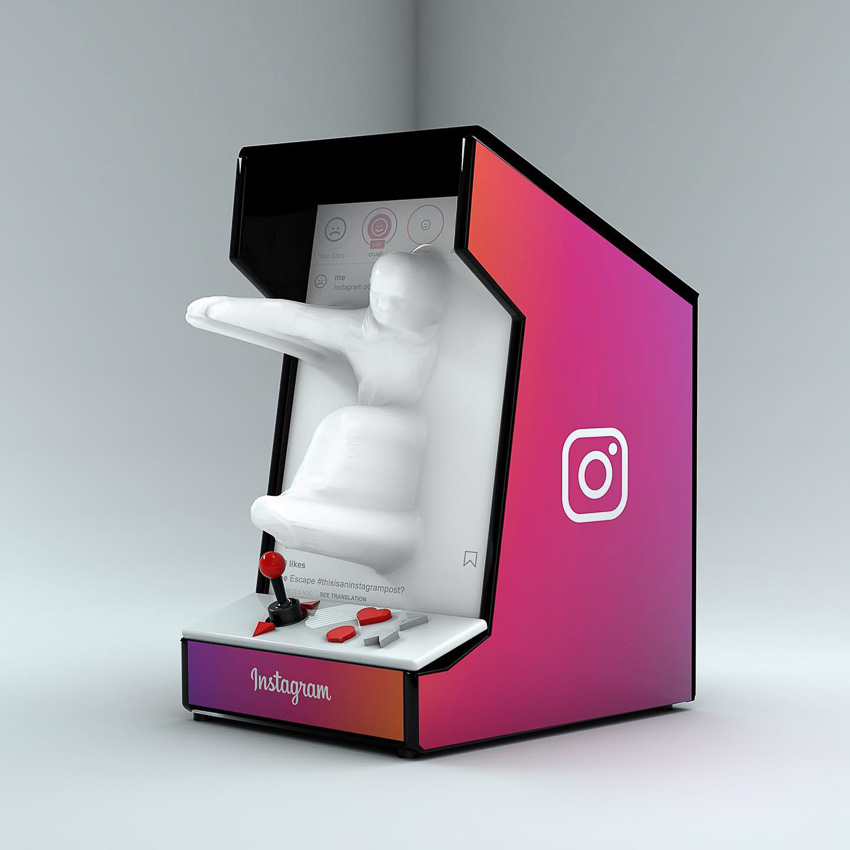 Tác phẩm 3D của nghệ sĩ Micc phản ánh chủ nghĩa tiêu dùng và sự cô lập trong thế giới hiện đại.