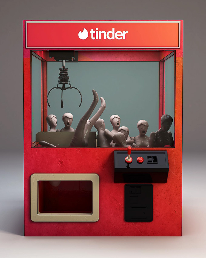 Tác phẩm 3D của nghệ sĩ Micc phản ánh chủ nghĩa tiêu dùng và sự cô lập trong thế giới hiện đại.
