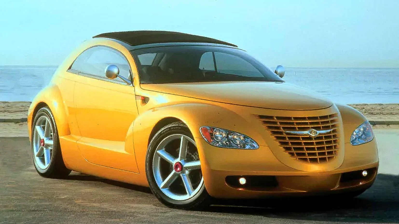 Một mẫu concept car với thiết kế táo bạo, ánh sáng tương lai và đường nét tinh xảo, chưa từng được sản xuất hàng loạt