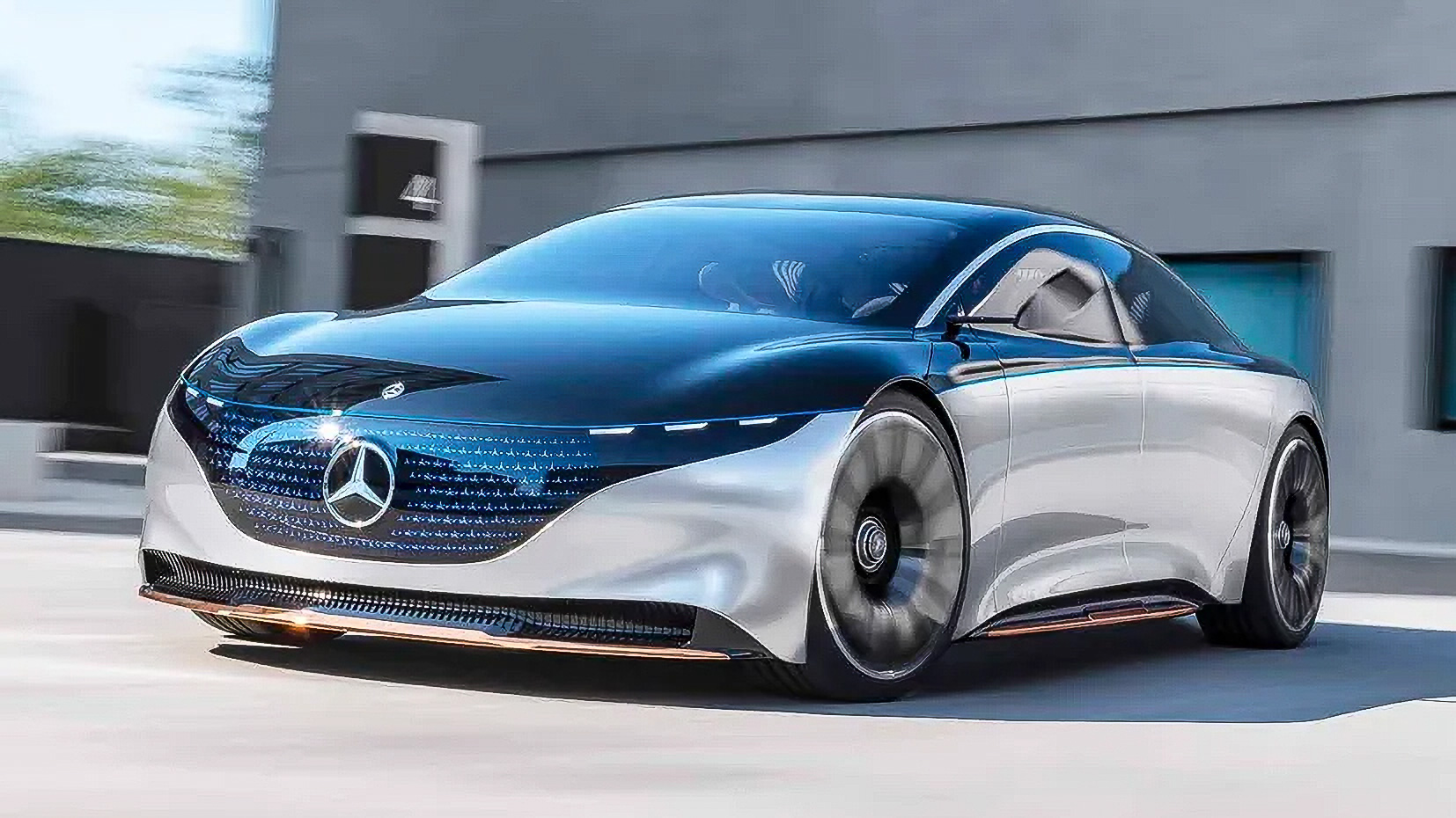 Một mẫu concept car với thiết kế táo bạo, ánh sáng tương lai và đường nét tinh xảo, chưa từng được sản xuất hàng loạt