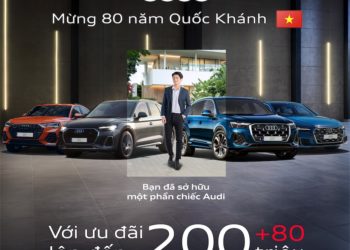 Audi Q6 e-tron và A5 trưng bày tại đại lý Audi Việt Nam dịp Quốc khánh 2/9.
