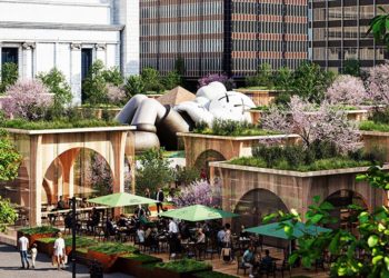 Không gian Japa Valley Tokyo với mái gỗ cong, tượng KAWS và khu vườn nghệ thuật giữa trung tâm Tokyo - 3