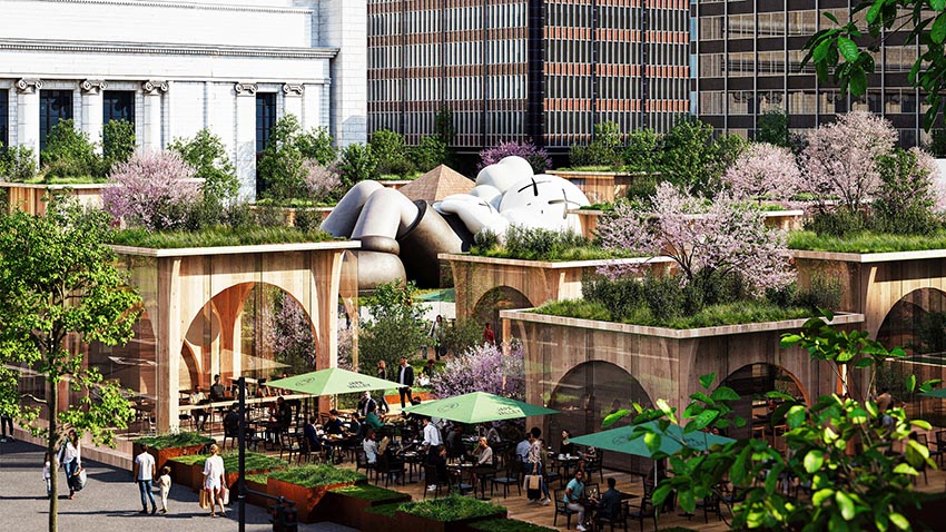 Không gian Japa Valley Tokyo với mái gỗ cong, tượng KAWS và khu vườn nghệ thuật giữa trung tâm Tokyo - 3