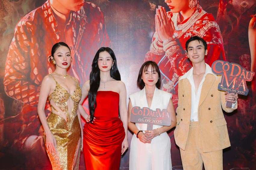 Rima Thanh Vy và Jun Vũ nổi bật trên thảm đỏ ra mắt phim Cô Dâu Ma tại TP.HCM - 1
