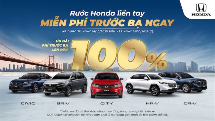 Honda tung loạt ưu đãi lớn trong tháng 10: Miễn phí trước bạ và hỗ trợ đổi xe mới