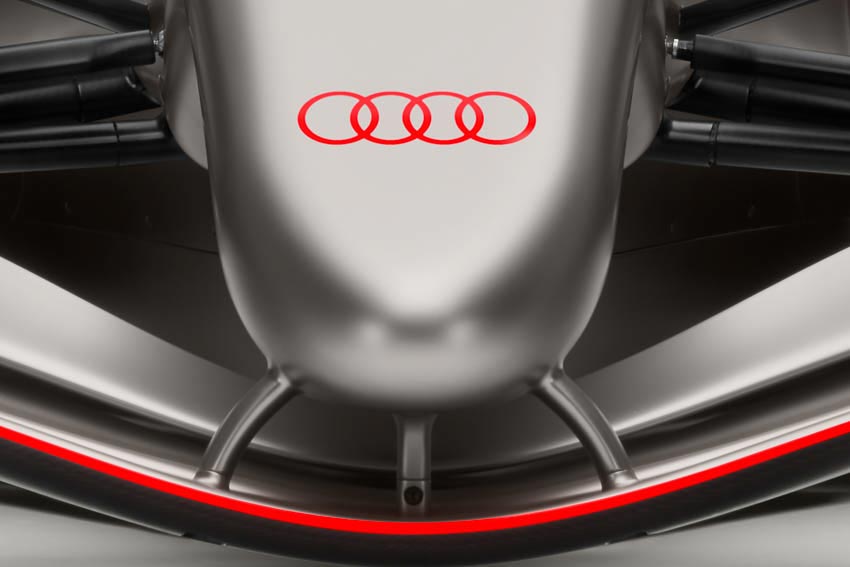 Audi R26 concept với phối màu titan – carbon – đỏ Audi, thiết kế hướng F1. - 7
