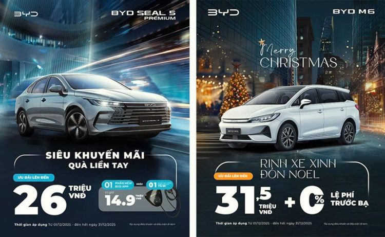 Khách hàng trải nghiệm các mẫu xe điện BYD trong chương trình ưu đãi cuối năm “Rinh xe xịn – Đón Noel”