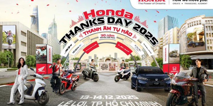 Đại lộ Lê Lợi được trang trí cho sự kiện Honda Thanks Day 2025 với hoạt động diễu hành và trải nghiệm công nghệ