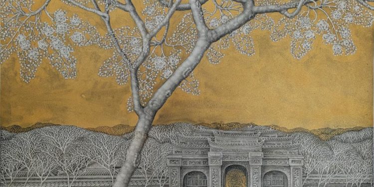 Tác phẩm sơn mài “Tán nguyệt” của họa sĩ Lại Thanh Dũng tại Lotus Gallery - 2