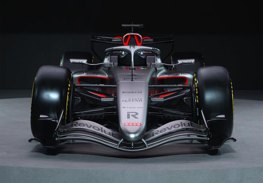 Audi R26 Formula 1 concept ra mắt tại Triển lãm Ô tô Quốc tế Canada 2026 với thiết kế đỏ đen tối giản, ngôn ngữ hiện đại - 5