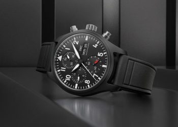 IWC Pilot Chronograph 41 Oceana ceramic xanh và phiên bản Top Gun đen trên cổ tay - 2