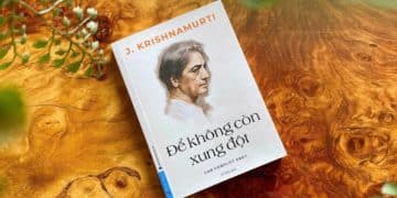 Bìa sách “Để không còn xung đột” của Krishnamurti với thiết kế tối giản, gợi chủ đề triết học và hòa bình nội tại