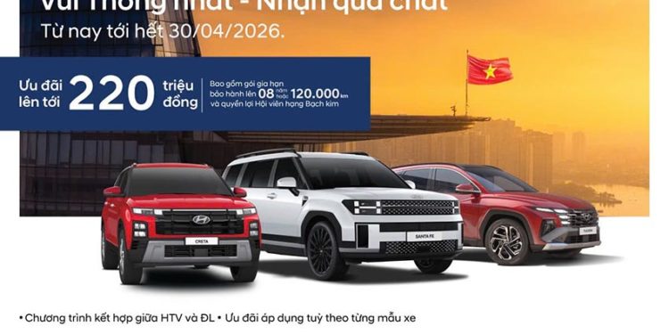 Các mẫu xe Hyundai trong chương trình ưu đãi tháng 4/2026 tại Việt Nam