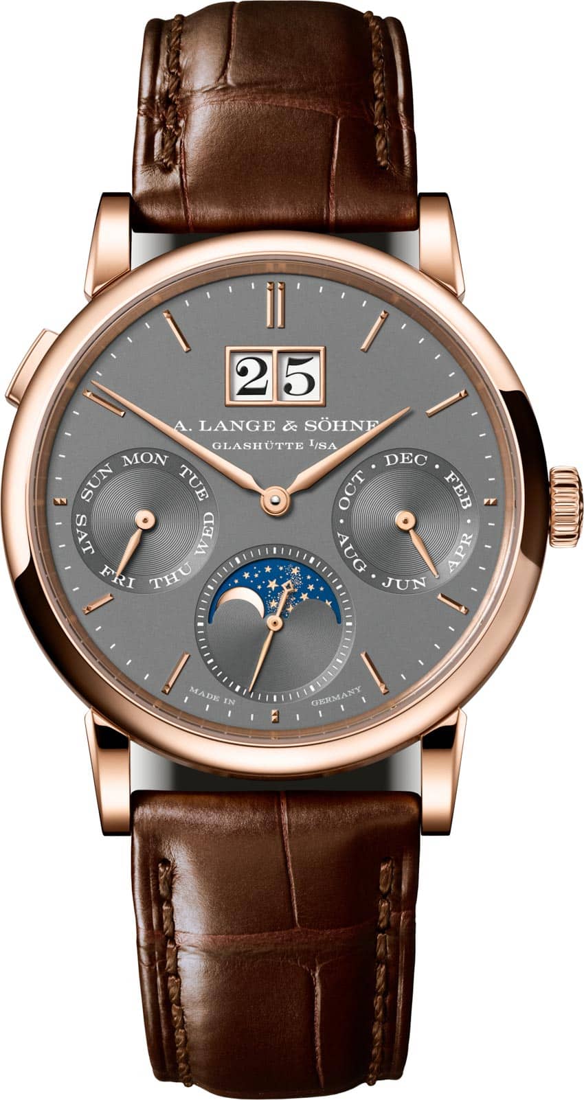 Đồng hồ SAXONIA Annual Calendar vàng trắng và vàng hồng với mặt số lịch thường niên và moonphase tinh xảo - 1