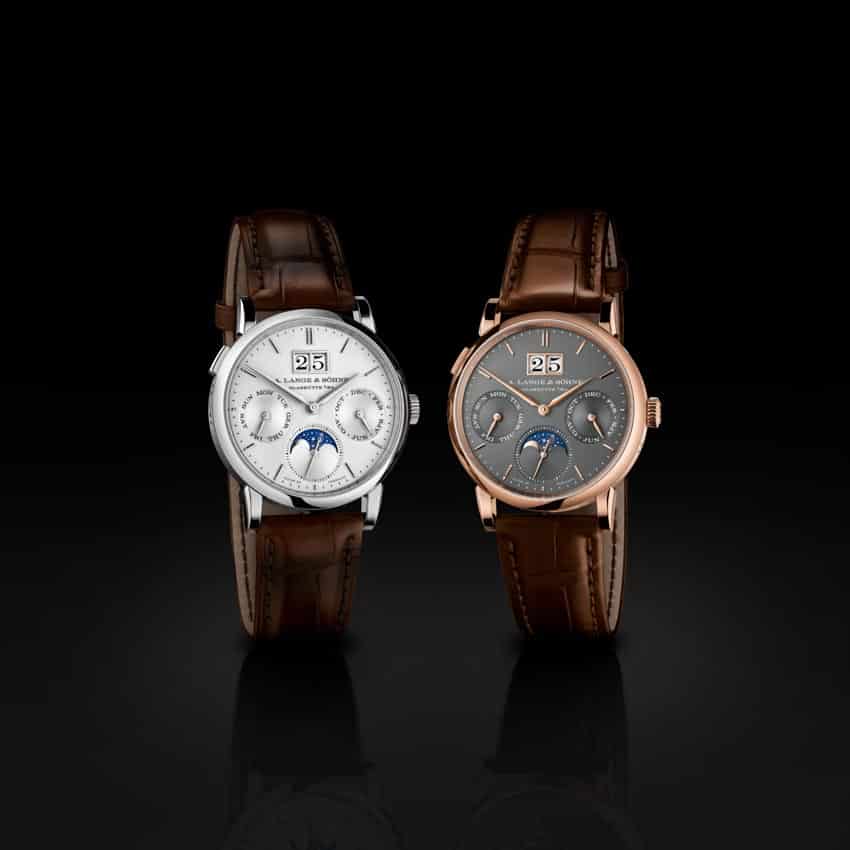 Đồng hồ SAXONIA Annual Calendar vàng trắng và vàng hồng với mặt số lịch thường niên và moonphase tinh xảo - 3