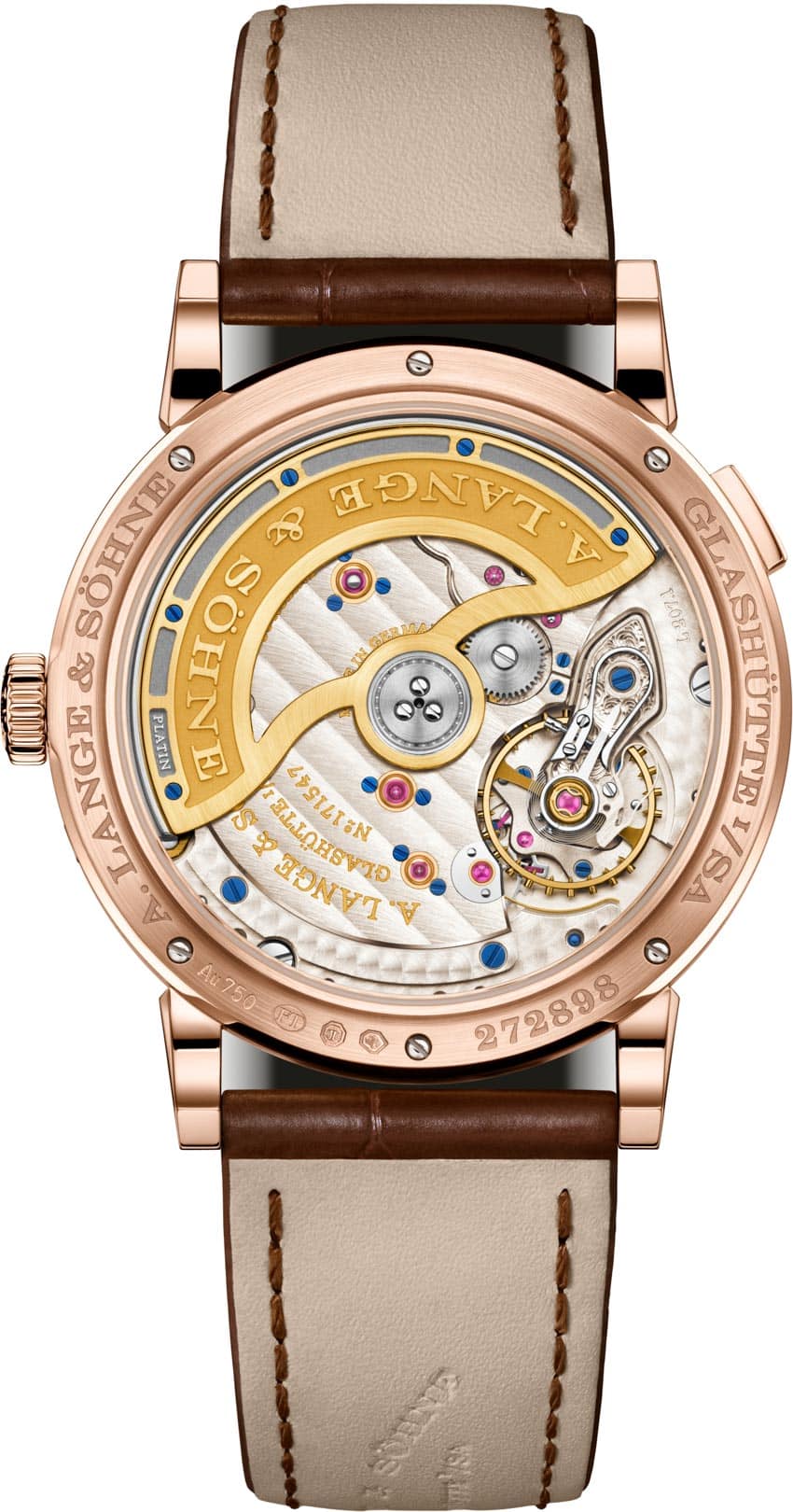 Đồng hồ SAXONIA Annual Calendar vàng trắng và vàng hồng với mặt số lịch thường niên và moonphase tinh xảo - 5