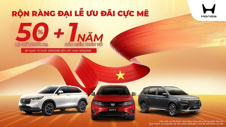Xe Honda City, BR-V và HR-V trong chương trình ưu đãi tháng 5 tại Việt Nam
