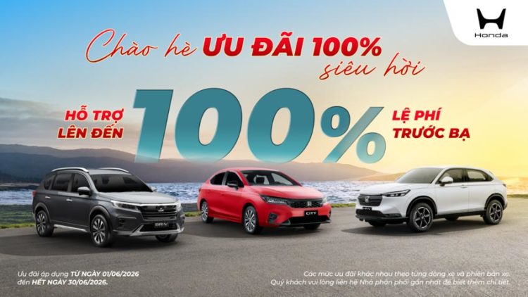 Khách hàng tham quan các mẫu ô tô Honda trong chương trình ưu đãi tháng 6/2026.